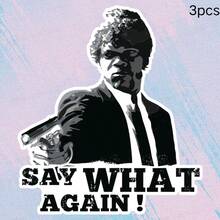 1pc/3pcs ALLENG Pulp Fiction Movie Quote Vinyl Decal Sticker - "Say What Again!" John Woo-Style Jules Winnfield Iconic Line, Waterproof Matte Finish For, Laptops, Windows, Bumpers, Glass & Metal Surfaces - Tarantino Film Fan Gift Scrapbook Supplies Scrapbook Stationery Stickers - Multicolor - View 10