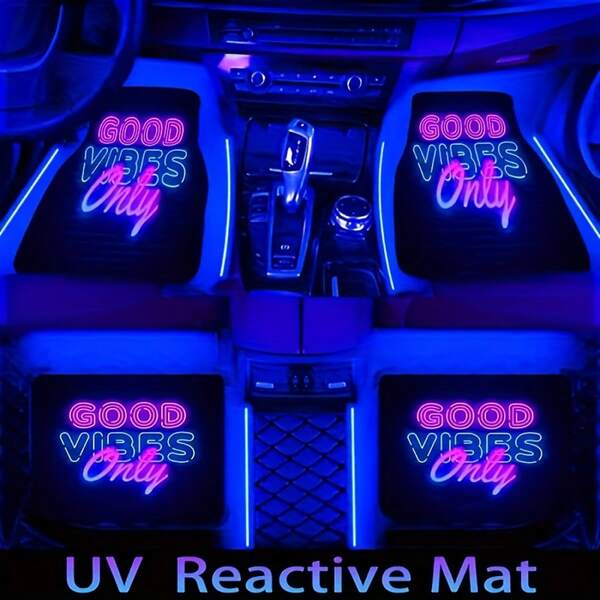 4 piezas Juego de alfombrillas de piso para automóvil con estampado, almohadillas para los pies del automóvil universales, alfombras de piso para vehículos - Cobertura completa para la parte delantera y trasera, accesorios interiores para automóviles, suministros para mujeres, regalo para niñas, alfombrillas de piso de terciopelo de cristal aptas para sedán, camioneta, SUV, interior de automóvil, accesorios para automóviles, artículos esenciales para automóviles