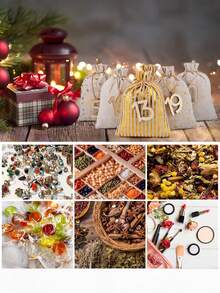 24pcs Numbered Burlap Gift Bags + Wooden Hanging Ornaments Advent Calendar Set - Reusable Holiday Decor & Gift Bags, Christmas Gifts