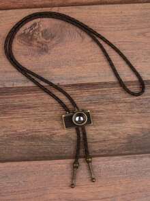 1pc Fashionable Retro Bolo Tie Sweater Chain Camera Accessory Necklace, Unique Alloy Pendant Lanyard - Multicolor - View 4