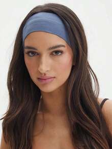 1pc Sports Sweat Absorbent Headband, Running Fitness Hairband Women Bandana Winter Hair Accessories Elegant Scarf Women Hair Band - Hải quân 2 - Xem 5