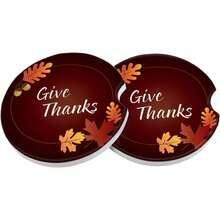 nuevoMaple Leaf - Juego de 2 posavasos de coche pequeños de 6,5 cm absorbentes de piedra para el día de Acción de Gracias, soporte para tazas de bebidas para mujeres y hombres, accesorios para automóviles - caballo de mar - Ver 1