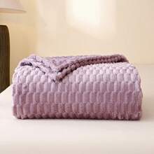 Manta de lana beige suave y cómoda de 340 g/m² - Jacquard geométrico 3D, sin desprendimiento ni pelusas, lavable a máquina - Estilo moderno y lujoso, adecuado para cama, sofá, viaje y camping, regalo ideal para familiares y amigos