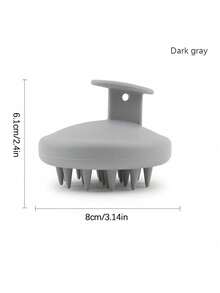 1pc Silicone Hair Washing Brush, Scalp Massage Shampoo Brush, Hair Scalp Cleaning Brush - Multicolor - View 9