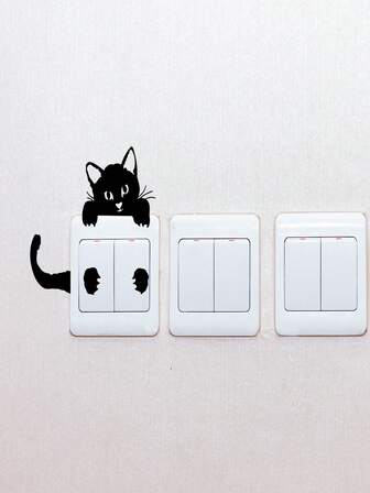 Switch Stickers, Cute Cats And Dogs, Personalized And Fashionable Toilet Stickers, Home Decoration Stickers, Can Be Used Multiple Times, Very Suitable For Daily Use, Surprise Small Gifts Wall Stickers Room Decor Wall Decor Wall Sticker Bedroom Decor Kitchen Decor