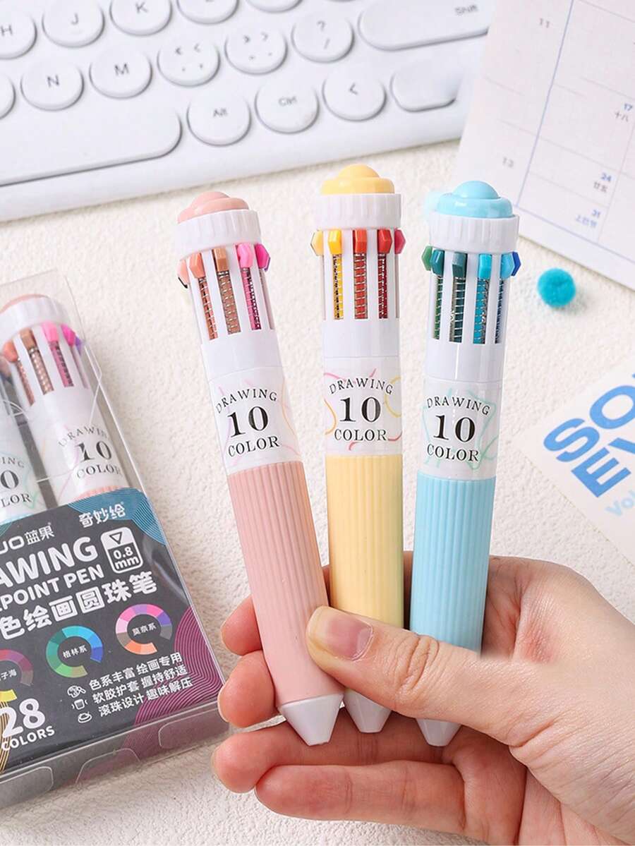3 قطع/مجموعة أقلام حبر جاف ب- 28 لون، أقلام جل متعددة الألوان 10 في 1، 1 قطعة/3 قطع قابلة للسحب للرسم والكتابة، أقلام لطيفة بقبضة مطاطية ناعمة ومريحة للقرطاسية، أقلام محايدة لطيفة، أقلام كروية للكتابة، أقلام قابلة للسحب، أقلام جل، أدوات كتابة إبداعية، تصميم جذاب، أسلوب الرسم، قلم خفيف الوزن، تدفق حبر سلس، فنان، قرطاسية