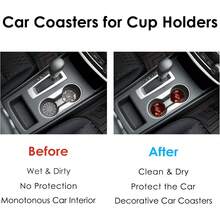 nuevoMaple Leaf - Juego de 2 posavasos de coche pequeños de 6,5 cm absorbentes de piedra para el día de Acción de Gracias, soporte para tazas de bebidas para mujeres y hombres, accesorios para automóviles - caballo de mar - Ver 2