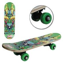 SKATE COM SHAPE DE MADEIRA + TRUCK DE NYLON E RODA DE PVC MONSTRO VERDE 43X12,5CM - Multicolorido - Visão 3