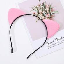 1pc Solid Color Cute Elegant Chic Polyester Fiber Party/Street Vintage Rabbit Ears Headband,Suitable For All Seasons Including Easter Halloween
