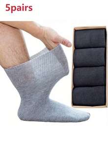 5 Pairs Diabetic Crew Socks - Extra Roomy Non-Binding Top, Elastic Opening For Easy On/Off - Neuropathy And Peripheral Nerve Care - Soft Breathable Fabric - Swollen Feet, Edema, Toe Bone - Elderly, Pregnant, Post-Surgery - Unisex - Everyday & Special Occasions - Value Pack, Elderly Footwear, Comfortable Fit, Durable Construction, Shoes, Elderly Care - Multicolor - View 13