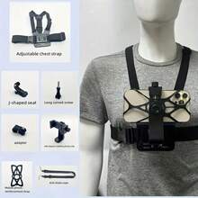 LEATVOOK Adjustable Chest Mount Phone Holder Harness - Compatible With IPhone, GoPro, Insta360, Action Cameras - Black Padded Design For Biking, Kayaking, Fishing, Skateboarding POV/VLOG Recording, Adventure Gear | Sleek Black Design | Durable Buckles, Bike Phone Holder Mount. Best Mother's Day And Valentine's Day Gifts. - 黑色 - 查看 2