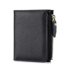 Cartera corta bonita para hombre y mujer, monedero liso de lujo con cremallera, tarjetero para tarjetas de crédito bancarias rfid, monedero pequeño y delgado, monedero negro pequeño 82WN - Rosa - Ver 2
