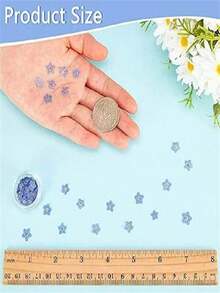 50 Natural Forget-Me-Not Dried Flowers, Real Flowers, For Accessories, Candle Making, Card Making, DIY Resin Decorations, Nail Art Decorations - Blue - View 2