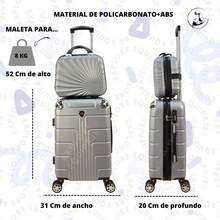 18 Inch Set + Lightweight Double Wheel Toiletry Bag Fixed Lock Undocumented Resistant - Grey - View 3