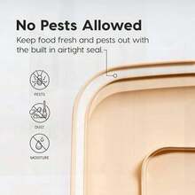 IRIS USA WeatherPro Airtight Storage For Pet Food, 22lbs, Wheels, Fresh, Easy Move, , Clear/Almond - như hình ảnh - Xem 8