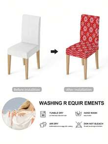Christmas Stretch Chair Cover, Christmas Snowflake Reindeer Gingerbread Bell Chair Back Protector Cover, Washable Winter Dining Room Chair Slipcover For Home, Restaurant, Living Room, Kitchen Decor (1pc/4pcs/6pcs/20pcs)