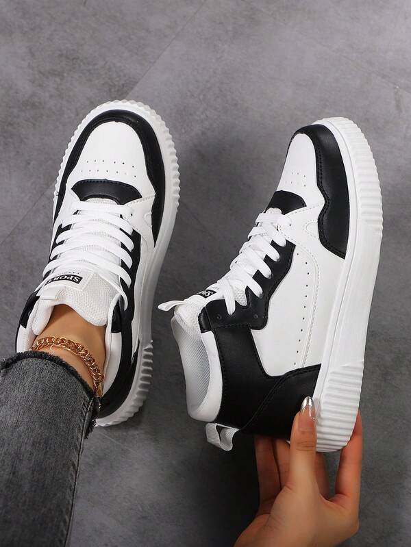 Unisex Multi-Purpose High-Top Sports Training Shoes, All-Season Casual Sports Shoes, White/Black/Green/Yellow/Red/Brown Non-Slip Lightweight Sports Shoes, Thick-Sole Platform Sports Shoes, Round Toe Lace-Up Couple Shoes, Suitable For Parties, Daily Wear, Student Gifts