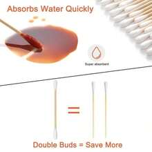 100 Pieces, Disposable Cleaning Cotton Swabs, Used For Cleaning Wounds, Removing Makeup And Cleaning, Double-Ended Cotton Swabs In Bags, Ear Cleaning Cotton Swabs, Makeup Removal And Cleaning Cotton Swabs, Disposable Sanitary Cotton Swabs, Boxed Or Bagged, Random - 白色 - 查看 9