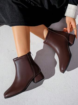 Women's Black Lace Mesh Ankle Boots - Metal Embellished Block Heel Booties With Lace-Up Design For Party Evening