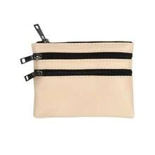 Monedero de Moda con Cremallera para Mujeres, Mini Monedero de Lona de 3 Capas, Bolsa de Monedas de Color Sólido, Bolsa de Almacenamiento, Bolsillo para Dinero, Bolsas para Monedas y Llaves para Chicas - Negro - Ver 9
