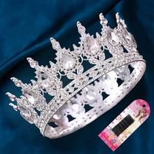 Women's Golden Glittering Bride's Rhinestone Crown Crystal Queen Headpiece, Wedding Bride's Hair Accessory, Suitable For Birthday Parties, Balls, Cake Decoration, Halloween, Christmas And Photo Booth Props (With Crown Holder)