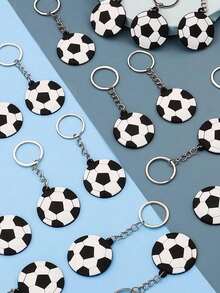1pc Football Shaped Keychain Decoration Set, Suitable For Valentine's Day, Wedding, Birthday, Wedding Supplies - Multicolor - View 2