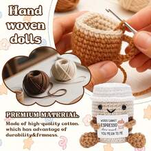 这款钩针咖啡杯简直太可爱了！！！一点小小的正能量就能给你带来好心情。做工精良，拼接完美，造型完美。小巧精致，赏心悦目。拿在手里感觉很柔软，但它其实并不软。 - 彩色 - 查看 6