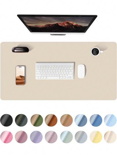 Leather Desk Pad,Large Mouse Pad,Waterproof Non-Slip Writing Desk Blotter,Computer Mat Desktop Protector For Office Home