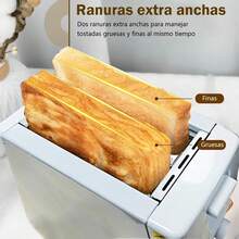 ✨ Características Principales:  Tostadora con ranura para pan.  Capacidad para 2 rebanadas.  6 velocidades para ajustar el tostado.  Esta tostadora es ideal para quienes buscan una opción versátil para tostar su pan. Con su ranura para pan y 6 velocidades, puedes ajustar el tostado según tus preferencias. Perfecta para uso diario en la cocina.   Descripción Detallada:  Ranura para pan: Asegura un tostado uniforme.  2 rebanadas: Capacidad para dos rebanadas de pan.  6 velocidades: Opciones para ajustar el tostado.  Esta tostadora ofrece comodidad y versatilidad en la preparación de tu pan. Es una opción práctica para la cocina. - Tipo de Enchufe A USA (110-127V) - Ver 6