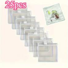 5/10/30/50/100 件珠宝收纳卷袋，可重复使用的珠宝收纳袋，带拉链的自密封便携式药袋，适合旅行和日常返校使用 - 無色 - 查看 14