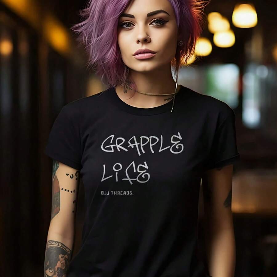 Grapple Short Sleeve Unisex T-Shirt Jiu-Jitsu T-Shirt Jiu Jitsu Apparel Jiu Jitsu Clothing Jiu Jitsu Street Wear BJJ - 款式22 - 查看 1