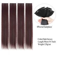 2PCS/Pack Straight Hairpiece Clip In Hairpieces Brown Blonde Black 10cm/20cm/30cm/40cm Adding Extra Volume Synthetic Hair Extensions For Women With Thinning Hair Add Volume Invisible Seamless Hair Pads Fluffy Pad Hairpiece - Multicolor - View 21
