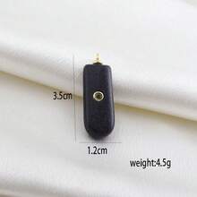 1pc Copper Geometric Natural Stone Pendant, DIY Micro-Inlaid Diamond, Agate, Turquoise Bracelet, Necklace, Earrings, Charms, Fashionable & Versatile Jewelry Accessories - Multicolor - View 39