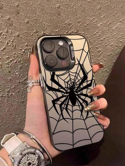 Funda de teléfono de diseño minimalista con telaraña, elegante de alta gama, anti-amarilleo, duradera, resistente a los arañazos y a las caídas (regalos para la temporada escolar, Halloween, Pascua, Día Nacional, Independencia).
