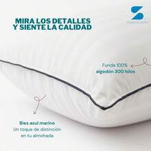 STEFANO ZANNI Almohada Algodón 100% 233 Hilos - Tela Extra Suave y Fresca, Relleno Fibra Alta Calidad, Diseñada para un Mejor Soporte y Conciliar el Sueño; Estándar, Extra Firme - Firme - Ver 8
