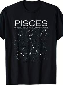 Constellation Quote Pisces Zodiac Design Horoscope Gift T-Shirt - 款式24 - 查看 1