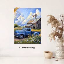 1pc Canvas Wall Art Living Room Wall Decor Bedroom Bathroom Rustic Vintage Pickup Truck Themed For Home Office Bathroom Living Room Hallway Dining Room Bedroom Decor.Stretched And Framed Ready To Hang. - trắng - Xem 5