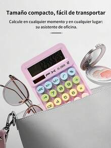 Calculadora De Escritorio Solar Portatil Material Escolar, con pantalla LCD grande, Calculadora con pantalla LCD grande de 12 dígitos,doble alimentación solar y batería, calculadora con botones grandes empotrados para oficina, hogar y escuela. - JS-2809 - Ver 8
