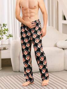 Pantaloni personalizabili, unici și confortabili, imprimeuri foto personalizate, cadouri, expresii distractive care înlocuiesc pantalonii inedite, material ușor și respirabil, cu uscare rapidă, material confortabil, o alegere drăguță pentru prieteni/parteneri, petreceri/cadouri de ziua de naștere - Negru - Vizualizare 5