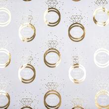 AFRT RUEPA  Wrang Paper Roll Mini Roll Gold S Diamond Arkle Design Happy Ever After Ent Gift Wrap For Bridal Shower  Bachette Party Engagement 17 Inches X 16.4 Feet - GoldRings - View 2