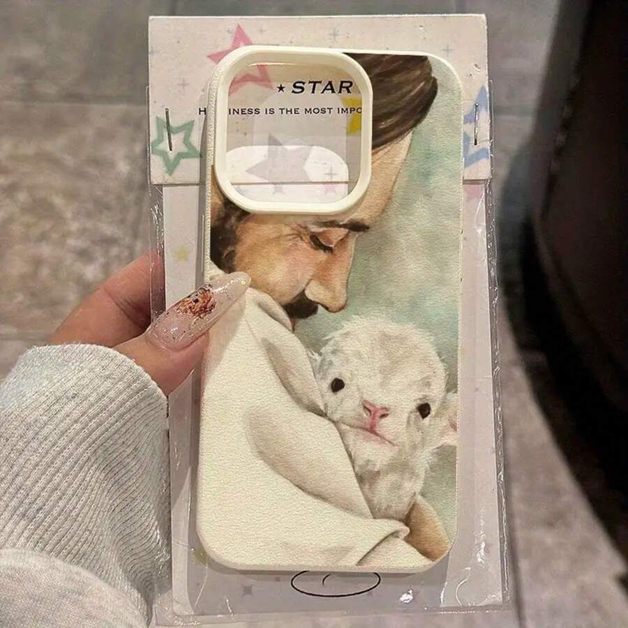 Jesus Holding Lamb Gentle Protection Design Case For  16 Pro Max,  15 Pro Max/14/16 Plus/13 Pro/12/11 – Premium TPU, Stylish And Durable Protective Cover,Suitable For  17 Air - 白色 - 查看 1