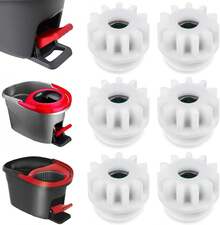 nuevoLnngub - Juego de 6 piezas de cubeta de fregona giratoria, pedal de repuesto para fregona giratoria, repuesto para escoba, piñón de embrague unidireccional, reparación compatible con cubeta de fregona - 1 - Ver 8