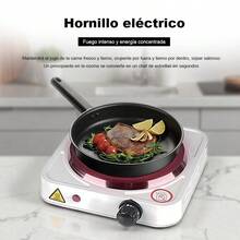Hornillo eléctrico americano de una o dos placas 110V, estufa multifuncional para cocinar y café, pequeña estufa eléctrica para interior y exterior - Blanco - Ver 13