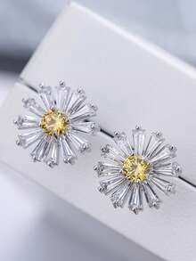 1 Pair Delicate Floral Earrings, Gentle & Fashionable Korean Style, Suitable For Daily Wear