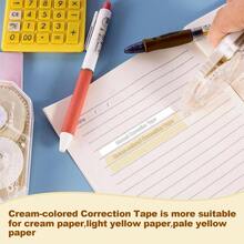 - Cinta correctora beige de pies de largo, deslizamiento suave, sin residuos, secado rpido, perfecta para la escuela, suministros de oficina, manualidades, toma de notas, diario paquete - 2 - Ver 3