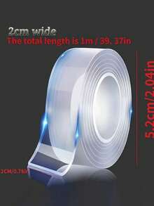 Cinta adhesiva acrílica transparente de alta viscosidad y doble cara - Resistente al agua, al calor, antideslizante y con fuerte adhesión, adecuada para uso en cocinas, baños, oficinas y automóviles - Eliminación sin rastros ni residuos, embellecimiento de la cocina