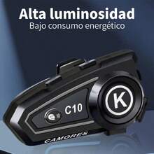 C10 Motorcycle Helmet Intercom, Wireless Stereo Intercom, Dual-Mode, Dual Channel, 1000mAh Battery, Noise Reduction, 300m Intercom For Two Riders, Music And Communication Simultaneously. - 黑暗的 - 查看 1