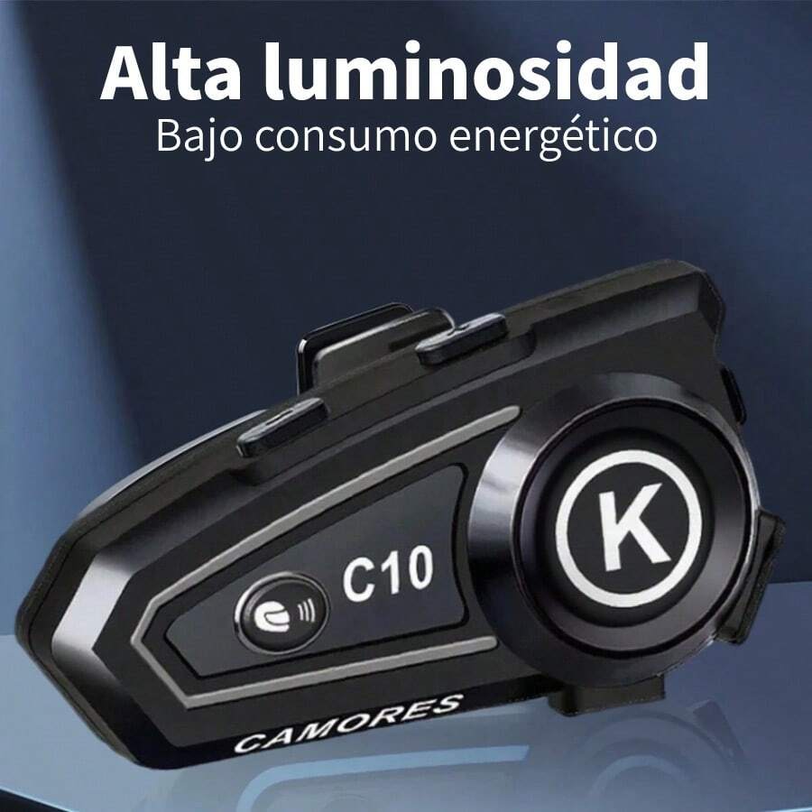 C10 Motorcycle Helmet Intercom, Wireless Stereo Intercom, Dual-Mode, Dual Channel, 1000mAh Battery, Noise Reduction, 300m Intercom For Two Riders, Music And Communication Simultaneously. - 黑暗的 - 查看 1