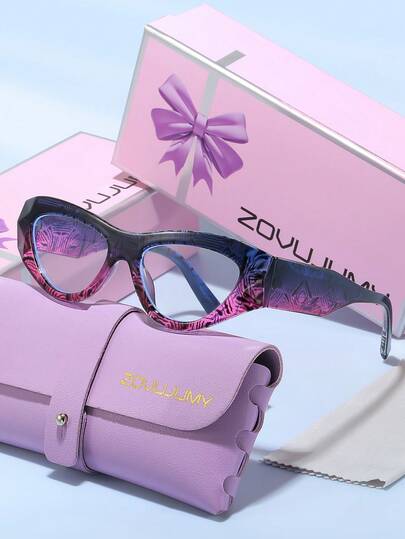 ZOVUJUMY Okulary przeciwsłoneczne ZOVUJUMY Gradient Cat Eye Frame bez recepty, unisex, casualowy styl uliczny, atrakcyjny strój na imprezę, idealny prezent świąteczny