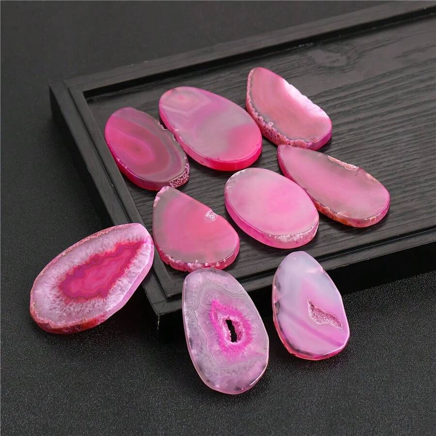 5/10/15/20 Stück Achat Licht Tisch Scheiben, Heilkristalle Geoden Steine, asymmetrische Heim Dekoration Schmuckherstellung, elegantes Grau, für Balance und Harmonie, Glück und spirituelle Energie